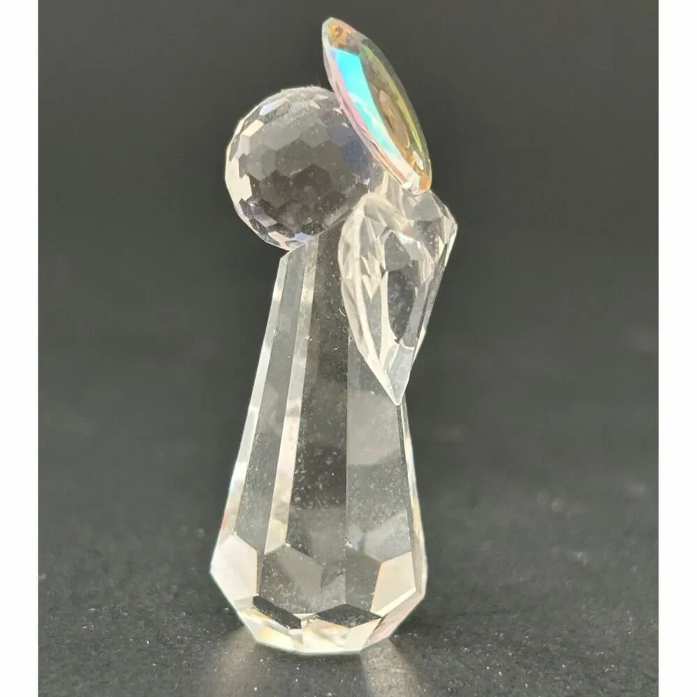 Faceted Crystal Angel Figurine Collectible Miniature Celestial Religious